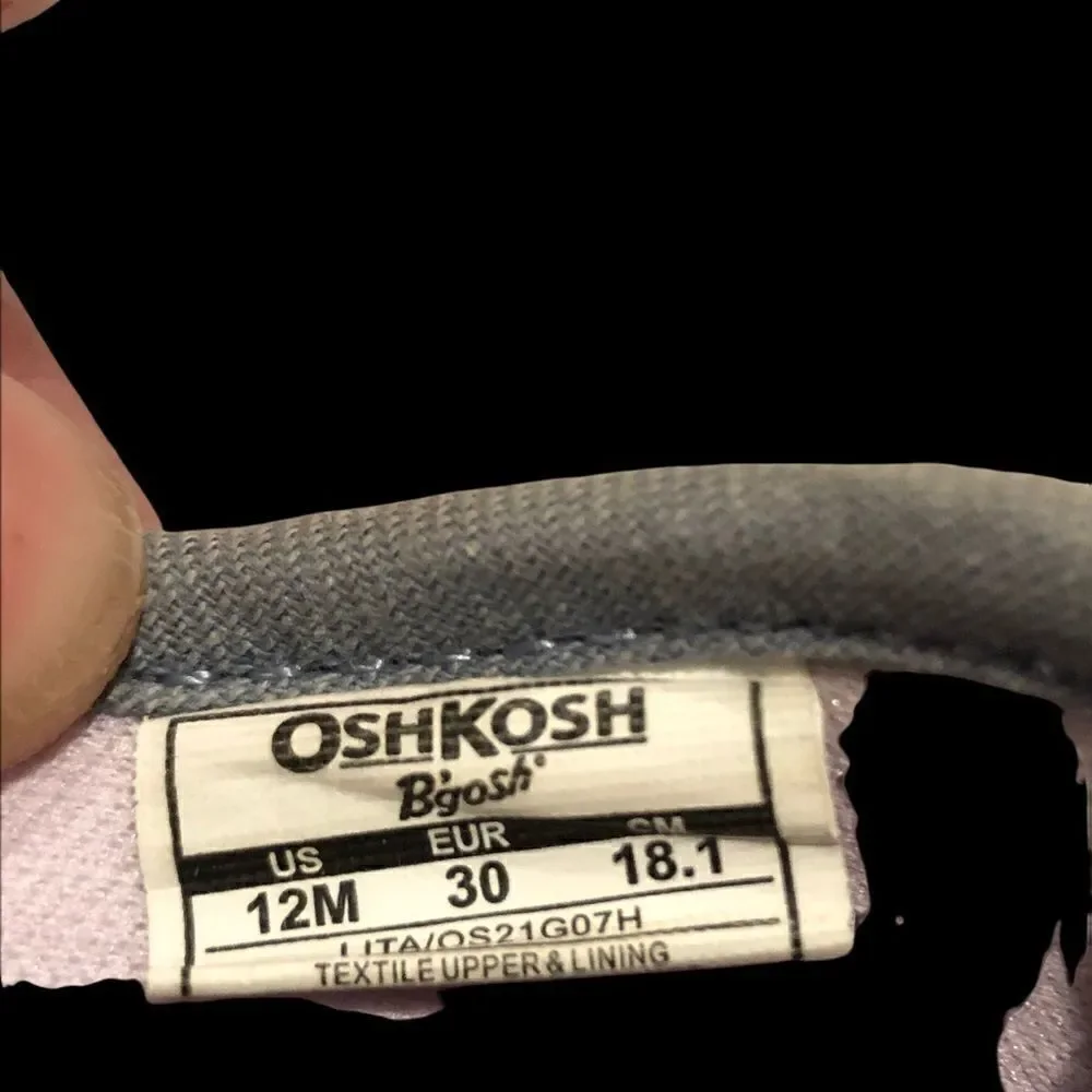OshKosh B'Gosh Girl's Slip-On Sneakers in Grey and‎ Pink